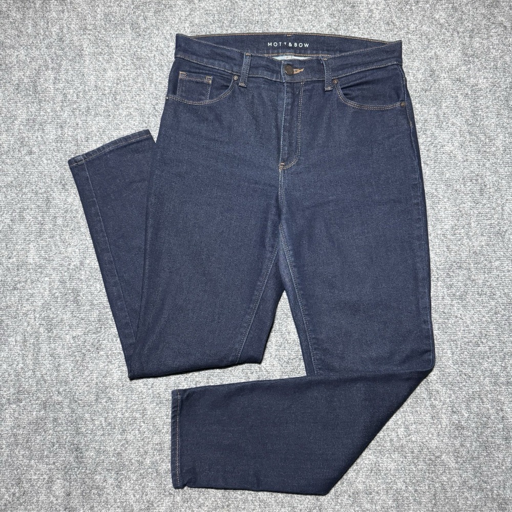 Mott & Bow Mom Jeans Women 29x27.5 Dark Wash High Waisted Tapered Denim Fit W30